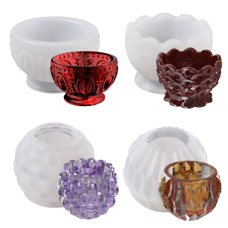 Coaster Mold Round - Yuvarlak saklama kutusu alçı silikon kalıp