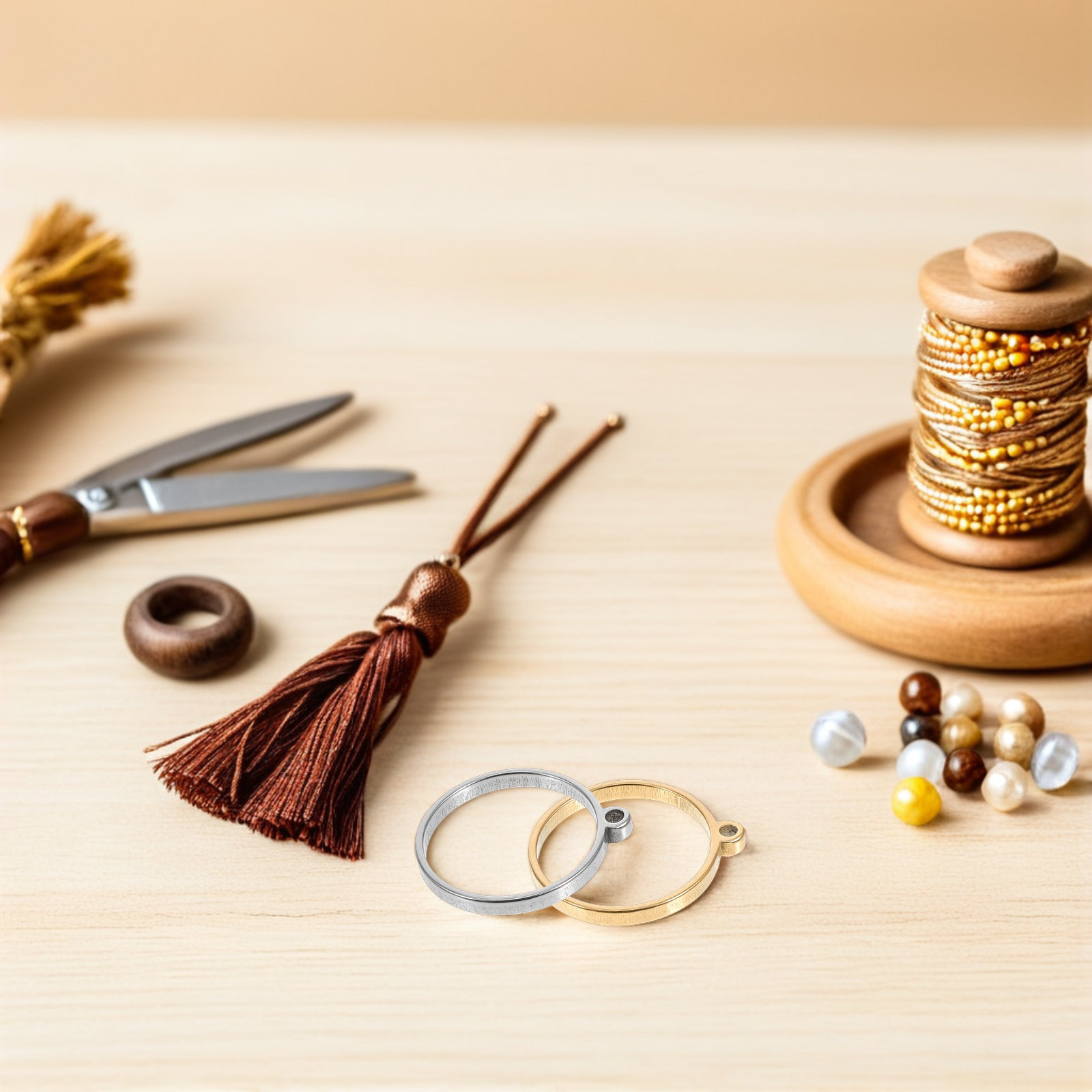 Resin Craft Supplies - 12 Adet Takı Yapım Seti: Paslanmaz