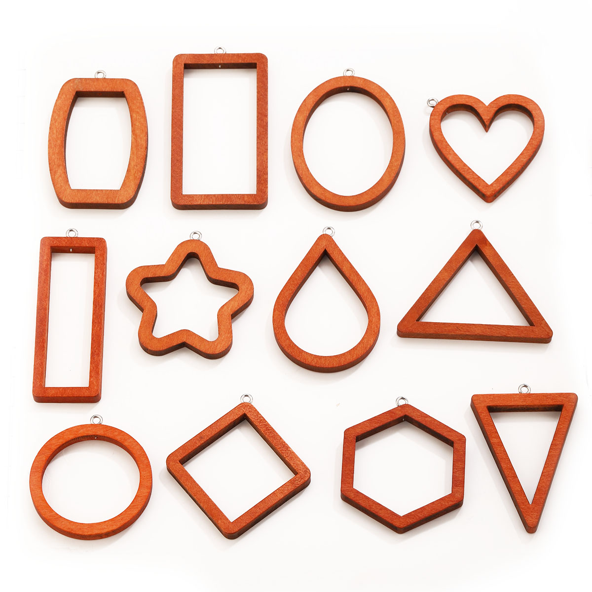 Resin Craft Projects - 10 adet üçgen dikdörtgen ahşap geometrik