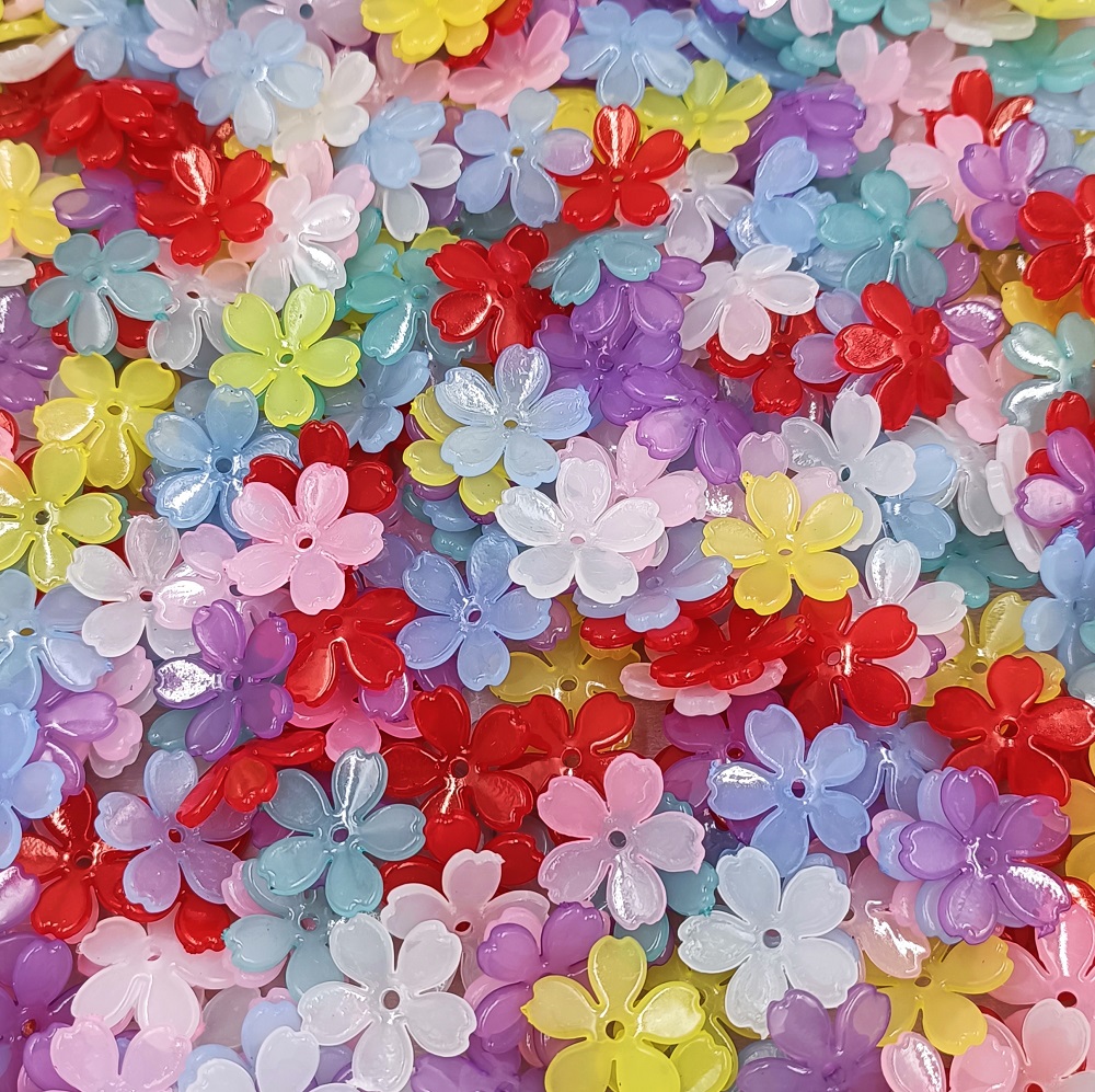 Flower Preservation Resin - 20 adet reçine Sakura çiçekli boncuk